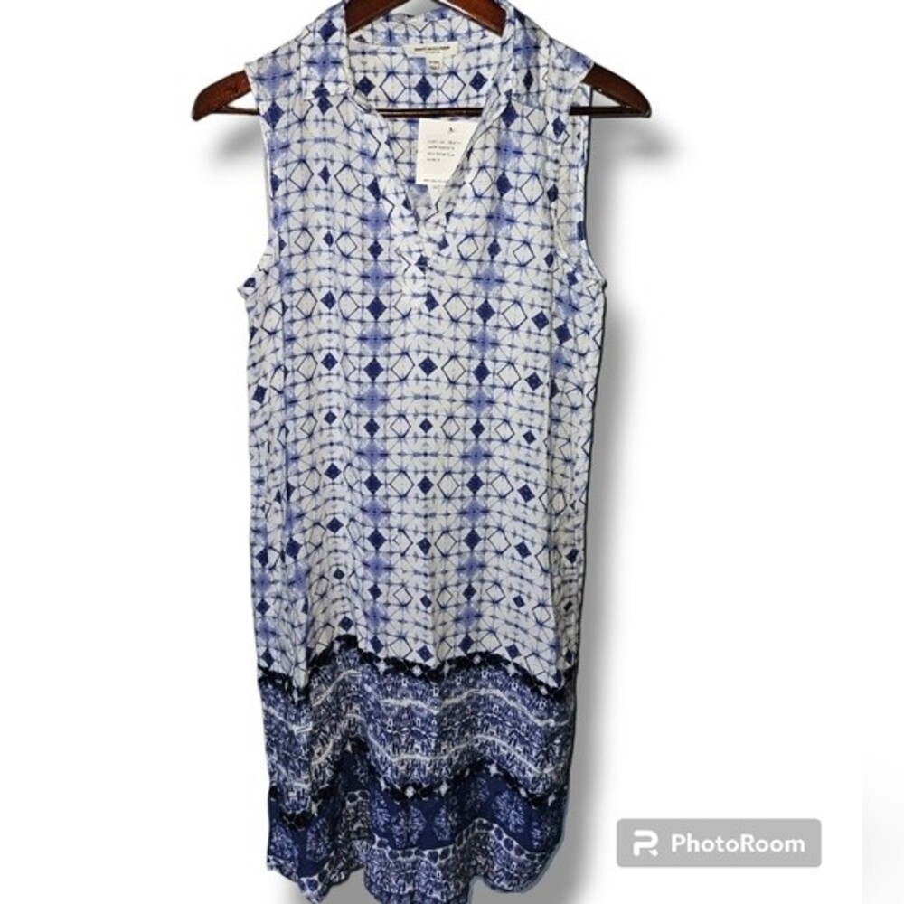 beach lunch lounge Shelay EcoVero Winter Tiles Sleeveless Dress S Summer Beachy